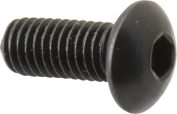 Holo-Krome - M5x0.80 Metric Coarse Hex Socket Drive, Button Screw - Grade 12.9 Alloy Steel, Black Oxide Finish, Fully Threaded, 12mm Length Under Head - Eagle Tool & Supply