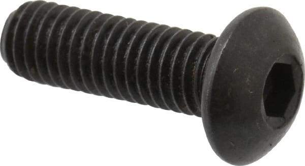 Holo-Krome - M5x0.80 Metric Coarse Hex Socket Drive, Button Screw - Grade 12.9 Alloy Steel, Black Oxide Finish, Fully Threaded, 16mm Length Under Head - Eagle Tool & Supply