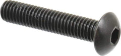 Holo-Krome - M5x0.80 Metric Coarse Hex Socket Drive, Button Screw - Grade 12.9 Alloy Steel, Black Oxide Finish, Fully Threaded, 25mm Length Under Head - Eagle Tool & Supply