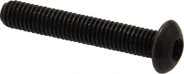 Holo-Krome - M5x0.80 Metric Coarse Hex Socket Drive, Button Screw - Grade 12.9 Alloy Steel, Black Oxide Finish, Fully Threaded, 30mm Length Under Head - Eagle Tool & Supply