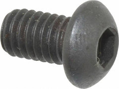 Holo-Krome - M6x1.00 Metric Coarse Hex Socket Drive, Button Screw - Grade 12.9 Alloy Steel, Black Oxide Finish, Fully Threaded, 10mm Length Under Head - Eagle Tool & Supply