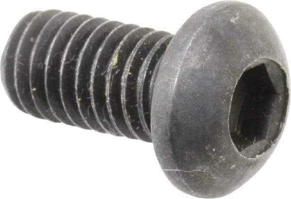 Holo-Krome - M6x1.00 Metric Coarse Hex Socket Drive, Button Screw - Grade 12.9 Alloy Steel, Black Oxide Finish, Fully Threaded, 12mm Length Under Head - Eagle Tool & Supply