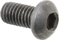 Holo-Krome - M6x1.00 Metric Coarse Hex Socket Drive, Button Screw - Grade 12.9 Alloy Steel, Black Oxide Finish, Fully Threaded, 12mm Length Under Head - Eagle Tool & Supply