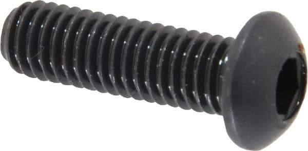 Holo-Krome - M6x1.00 Metric Coarse Hex Socket Drive, Button Screw - Grade 12.9 Alloy Steel, Black Oxide Finish, Fully Threaded, 20mm Length Under Head - Eagle Tool & Supply