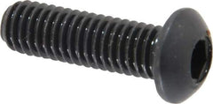 Holo-Krome - M6x1.00 Metric Coarse Hex Socket Drive, Button Screw - Grade 12.9 Alloy Steel, Black Oxide Finish, Fully Threaded, 20mm Length Under Head - Eagle Tool & Supply