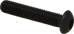Holo-Krome - M6x1.00 Metric Coarse Hex Socket Drive, Button Screw - Grade 12.9 Alloy Steel, Black Oxide Finish, Fully Threaded, 30mm Length Under Head - Eagle Tool & Supply
