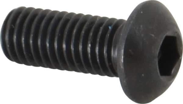 Holo-Krome - M8x1.25 Metric Coarse Hex Socket Drive, Button Screw - Grade 12.9 Alloy Steel, Black Oxide Finish, Fully Threaded, 20mm Length Under Head - Eagle Tool & Supply
