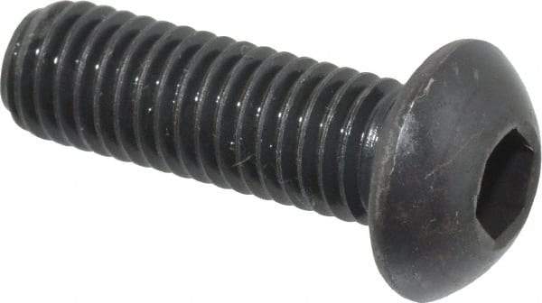 Holo-Krome - M8x1.25 Metric Coarse Hex Socket Drive, Button Screw - Grade 12.9 Alloy Steel, Black Oxide Finish, Fully Threaded, 25mm Length Under Head - Eagle Tool & Supply