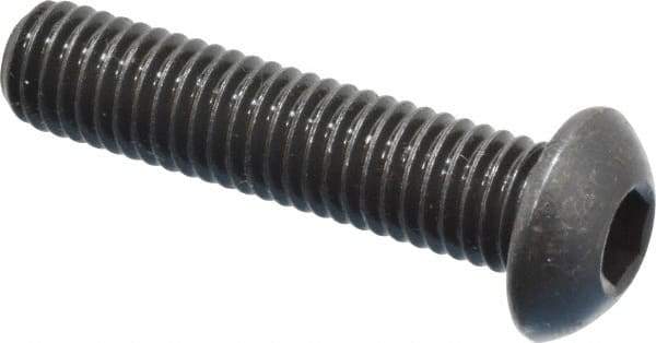 Holo-Krome - M8x1.25 Metric Coarse Hex Socket Drive, Button Screw - Grade 12.9 Alloy Steel, Black Oxide Finish, Fully Threaded, 35mm Length Under Head - Eagle Tool & Supply