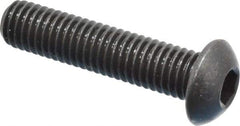 Holo-Krome - M8x1.25 Metric Coarse Hex Socket Drive, Button Screw - Grade 12.9 Alloy Steel, Black Oxide Finish, Fully Threaded, 35mm Length Under Head - Eagle Tool & Supply