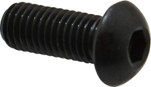 Holo-Krome - M10x1.50 Metric Coarse Hex Socket Drive, Button Screw - Grade 12.9 Alloy Steel, Black Oxide Finish, Fully Threaded, 25mm Length Under Head - Eagle Tool & Supply