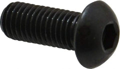 Holo-Krome - M10x1.50 Metric Coarse Hex Socket Drive, Button Screw - Grade 12.9 Alloy Steel, Black Oxide Finish, Fully Threaded, 25mm Length Under Head - Eagle Tool & Supply