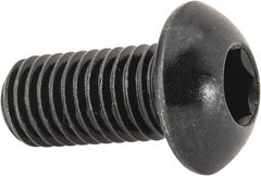 Holo-Krome - M12x1.75 Metric Coarse Hex Socket Drive, Button Screw - Grade 12.9 Alloy Steel, Black Oxide Finish, Fully Threaded, 25mm Length Under Head - Eagle Tool & Supply