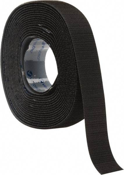 VELCRO Brand - 1" Wide x 5 Yd Long Adhesive Backed Hook Roll - Continuous Roll, Black - Eagle Tool & Supply