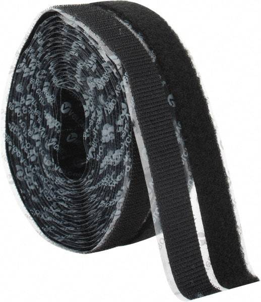 VELCRO Brand - 3/4" Wide x 5 Yd Long Adhesive Backed Hook & Loop Roll - Continuous Roll, Black - Eagle Tool & Supply