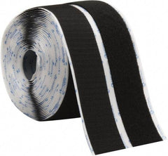 VELCRO Brand - 2" Wide x 10 Yd Long Adhesive Backed Hook & Loop Roll - Continuous Roll, Black - Eagle Tool & Supply