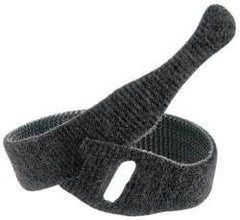 VELCRO Brand - 10 Piece 3/4" Wide x 8" Piece Length, Self Fastening Tie/Strap Hook & Loop Strap - Perforated/Pieces Roll, Black - Eagle Tool & Supply