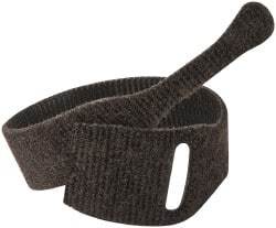 VELCRO Brand - 10 Piece 1" Wide x 8" Piece Length, Self Fastening Tie/Strap Hook & Loop Strap - Perforated/Pieces Roll, Black - Eagle Tool & Supply