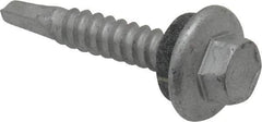 Elco - #12-14, Hex Washer Head, Hex Drive, 1-1/4" Length Under Head, #2 Point, Self Drilling Screw - Steel - Eagle Tool & Supply