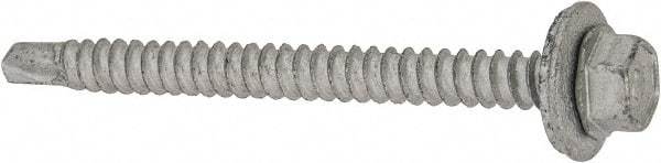 Elco - #12-14, Hex Washer Head, Hex Drive, 2-1/2" Length Under Head, #3 Point, Self Drilling Screw - Steel - Eagle Tool & Supply