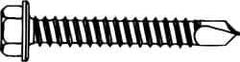 Elco - #12, Hex Washer Head, Hex Drive, 1" Length Under Head, #3 Point, Self Drilling Screw - Steel - Eagle Tool & Supply