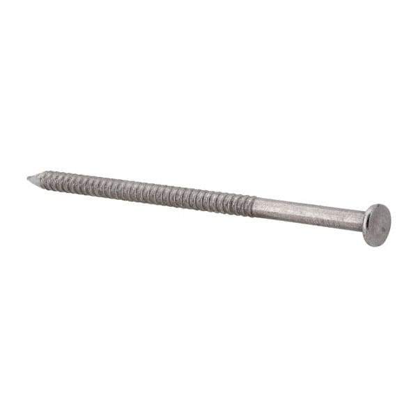 Made in USA - 16D, 8 Gauge, 3-1/2" OAL Common Nails - Ring Shank, 18-8 Stainless Steel - Eagle Tool & Supply