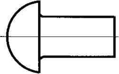 RivetKing - 1/4" Body Diam, Round Uncoated Stainless Steel Solid Rivet - 1" Length Under Head, Grade 18-8 - Eagle Tool & Supply