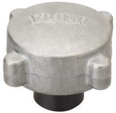 Vlier - 1/2-13 Aluminum Thumb Screw - 2" Head Diam x 13/16" Head Height - Eagle Tool & Supply