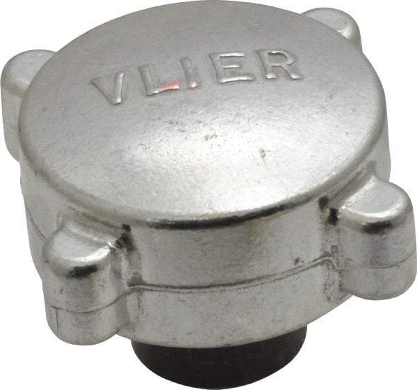 Vlier - 3/8-16 Aluminum Thumb Screw - 2" Head Diam x 13/16" Head Height - Eagle Tool & Supply