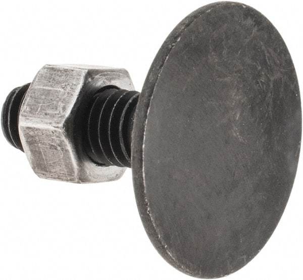 Value Collection - 3/8-16, 1-1/4" OAL, 1-5/16" Head Diam, Steel Elevator Bolt - Uncoated, Flat Head, UNC Thread, Grade 2 - Eagle Tool & Supply