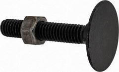 Value Collection - 3/8-16, 2-1/4" OAL, 1-5/16" Head Diam, Steel Elevator Bolt - Uncoated, Flat Head, UNC Thread, Grade 2 - Eagle Tool & Supply