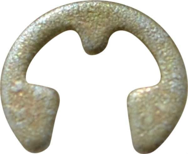Rotor Clip - 0.074" Groove Diam, 3/32" Shaft Diam, Zinc Yellow Dichromate Steel, E Style External Retaining Rings - 0.02" Groove Width, 0.01" Groove Depth, 0.015" Ring Thickness, Grade 1060-1090 - Eagle Tool & Supply