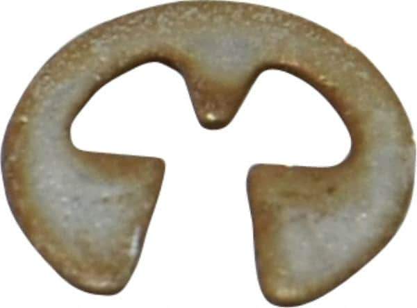 Rotor Clip - 0.079" Groove Diam, 7/64" Shaft Diam, Zinc Yellow Dichromate Steel, E Style External Retaining Rings - 0.02" Groove Width, 0.015" Groove Depth, 0.015" Ring Thickness, Grade 1060-1090 - Eagle Tool & Supply