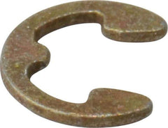Rotor Clip - 0.102" Groove Diam, 9/64" Shaft Diam, Zinc Yellow Dichromate Steel, E Style External Retaining Rings - 0.02" Groove Width, 0.019" Groove Depth, 0.015" Ring Thickness, Grade 1060-1090 - Eagle Tool & Supply