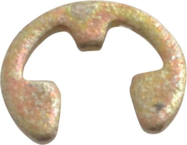 Rotor Clip - 0.116" Groove Diam, 5/32" Shaft Diam, Zinc Yellow Dichromate Steel, E Style External Retaining Rings - 0.029" Groove Width, 0.02" Groove Depth, 0.025" Ring Thickness, Grade 1060-1090 - Eagle Tool & Supply