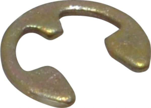 Rotor Clip - 0.147" Groove Diam, 3/16" Shaft Diam, Zinc Yellow Dichromate Steel, E Style External Retaining Rings - 0.029" Groove Width, 0.02" Groove Depth, 0.025" Ring Thickness, Grade 1060-1090 - Eagle Tool & Supply