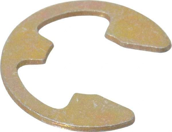 Rotor Clip - 1/4" Groove Diam, 5/16" Shaft Diam, Zinc Yellow Dichromate Steel, E Style External Retaining Rings - 0.029" Groove Width, 0.031" Groove Depth, 0.025" Ring Thickness, Grade 1060-1090 - Eagle Tool & Supply