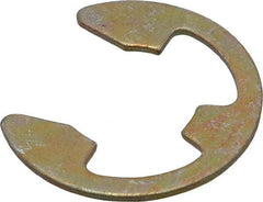 Rotor Clip - 0.675" Groove Diam, 7/8" Shaft Diam, Zinc Yellow Dichromate Steel, E Style External Retaining Rings - 0.056" Groove Width, 0.1" Groove Depth, 0.05" Ring Thickness, Grade 1060-1090 - Eagle Tool & Supply