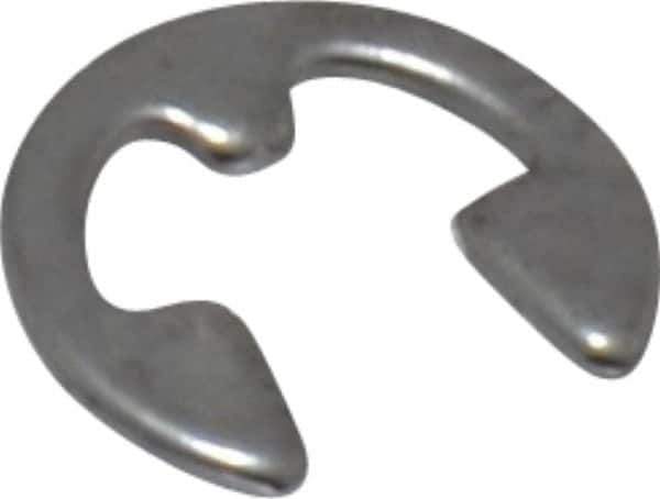 Rotor Clip - 0.095" Groove Diam, 1/8" Shaft Diam, Stainless Steel, E Style External Retaining Rings - 0.02" Groove Width, 0.015" Groove Depth, 0.015" Ring Thickness, Grade 15-7 Grade 632 - Eagle Tool & Supply