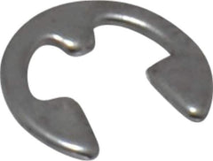 Rotor Clip - 0.095" Groove Diam, 1/8" Shaft Diam, Stainless Steel, E Style External Retaining Rings - 0.02" Groove Width, 0.015" Groove Depth, 0.015" Ring Thickness, Grade 15-7 Grade 632 - Eagle Tool & Supply