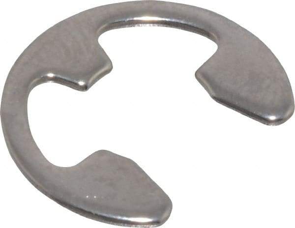 Rotor Clip - 0.303" Groove Diam, 3/8" Shaft Diam, Stainless Steel, E Style External Retaining Rings - 0.039" Groove Width, 0.036" Groove Depth, 0.035" Ring Thickness, Grade 15-7 Grade 632 - Eagle Tool & Supply