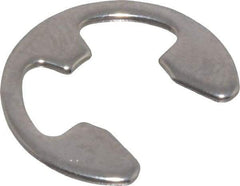 Rotor Clip - 0.303" Groove Diam, 3/8" Shaft Diam, Stainless Steel, E Style External Retaining Rings - 0.039" Groove Width, 0.036" Groove Depth, 0.035" Ring Thickness, Grade 15-7 Grade 632 - Eagle Tool & Supply