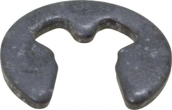 Rotor Clip - 2.3mm Groove Diam, 3 to 4mm Shaft Diam, Phosphate & Oil Steel, E Style External Retaining Rings - 0.64mm Groove Width, 0.6mm Ring Thickness, Grade 1060-1090 - Eagle Tool & Supply
