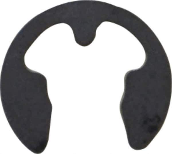 Rotor Clip - 5mm Groove Diam, 6 to 8mm Shaft Diam, Phosphate & Oil Steel, E Style External Retaining Rings - 0.74mm Groove Width, 0.7mm Ring Thickness, Grade 1060-1090 - Eagle Tool & Supply