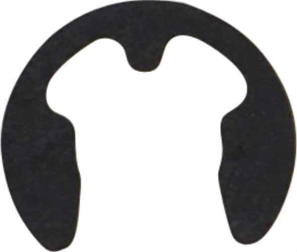 Rotor Clip - 6mm Groove Diam, 7 to 9mm Shaft Diam, Phosphate & Oil Steel, E Style External Retaining Rings - 0.74mm Groove Width, 0.7mm Ring Thickness, Grade 1060-1090 - Eagle Tool & Supply