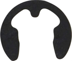 Rotor Clip - 6mm Groove Diam, 7 to 9mm Shaft Diam, Phosphate & Oil Steel, E Style External Retaining Rings - 0.74mm Groove Width, 0.7mm Ring Thickness, Grade 1060-1090 - Eagle Tool & Supply