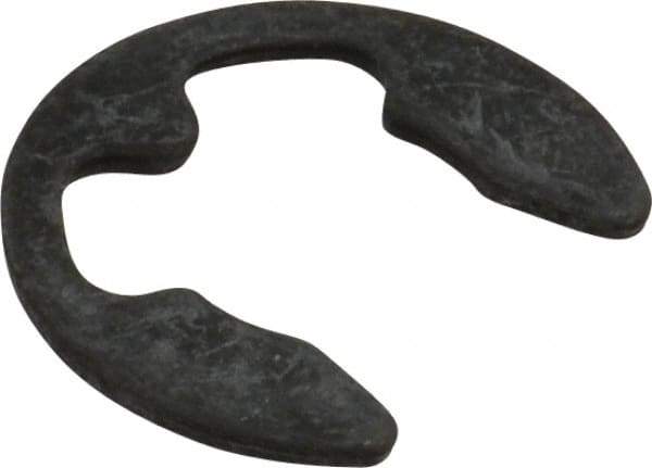Rotor Clip - 12mm Groove Diam, 13 to 18mm Shaft Diam, Phosphate & Oil Steel, E Style External Retaining Rings - 1.35mm Groove Width, 1.3mm Ring Thickness, Grade 1060-1090 - Eagle Tool & Supply