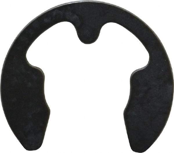 Rotor Clip - 8mm Groove Diam, 9 to 12mm Shaft Diam, Phosphate & Oil Steel, E Style External Retaining Rings - 1.05mm Groove Width, 1mm Ring Thickness, Grade 1060-1090 - Eagle Tool & Supply