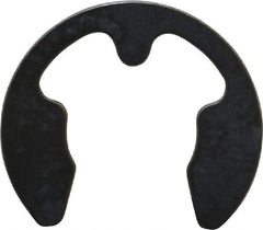 Rotor Clip - 8mm Groove Diam, 9 to 12mm Shaft Diam, Phosphate & Oil Steel, E Style External Retaining Rings - 1.05mm Groove Width, 1mm Ring Thickness, Grade 1060-1090 - Eagle Tool & Supply