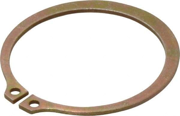 Rotor Clip - 2.12" Groove Diam, 2-1/4" Shaft Diam, Zinc Yellow Dichromate Steel, Snap External Retaining Rings - 0.086" Groove Width, 0.065" Groove Depth, 0.078" Ring Thickness, Grade 1060-1090 - Eagle Tool & Supply